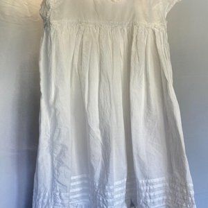 Size 2 little girl 100% cotton white apron dress